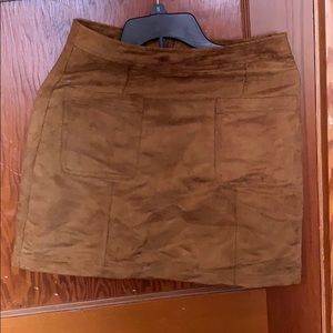 Suede Brown Mini skirt
